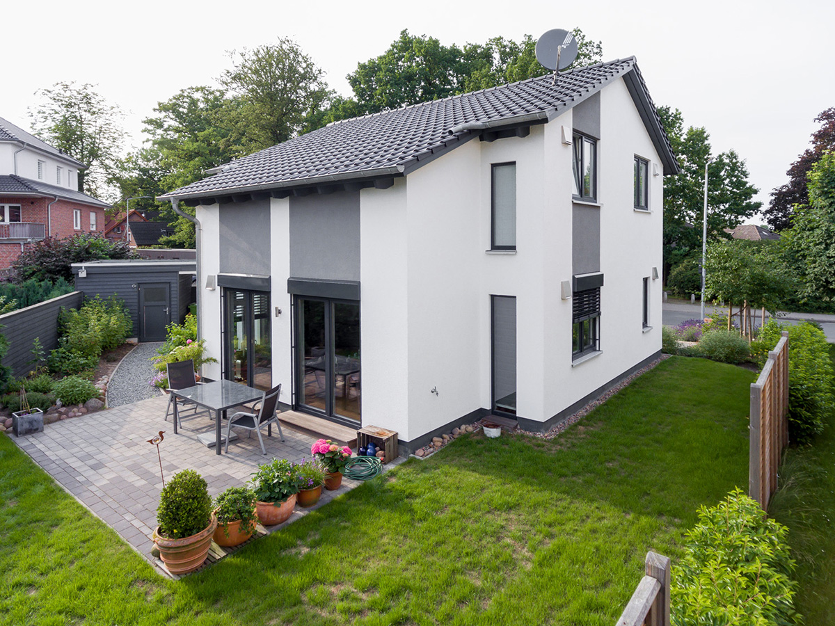 Eine Luftaufnahme eines Hauses