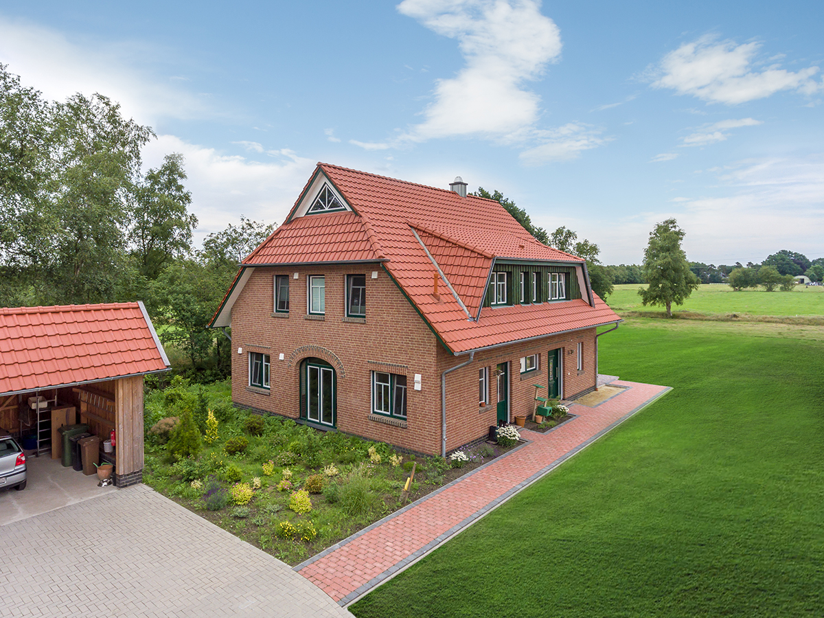 Eine Luftaufnahme eines Hauses