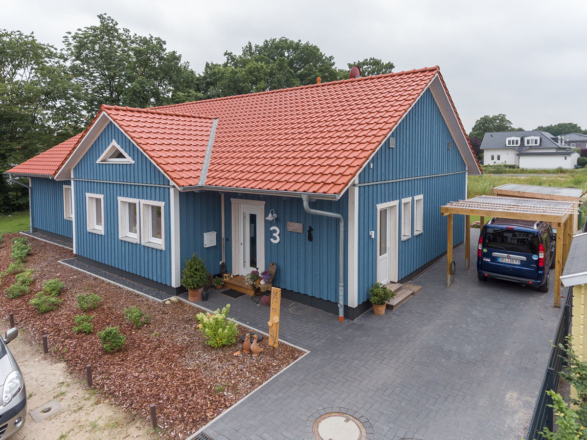 Eine Luftaufnahme eines Hauses