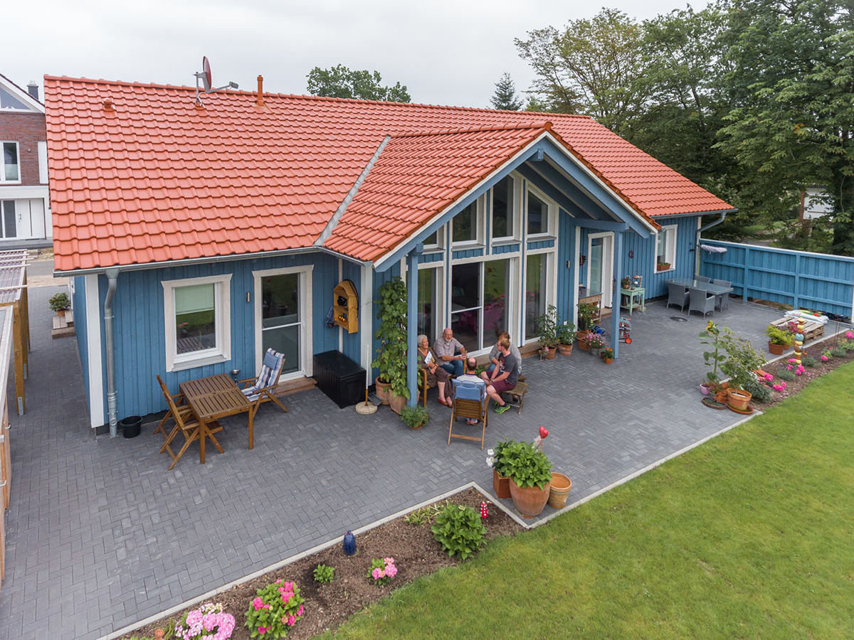Eine Luftaufnahme eines Hauses