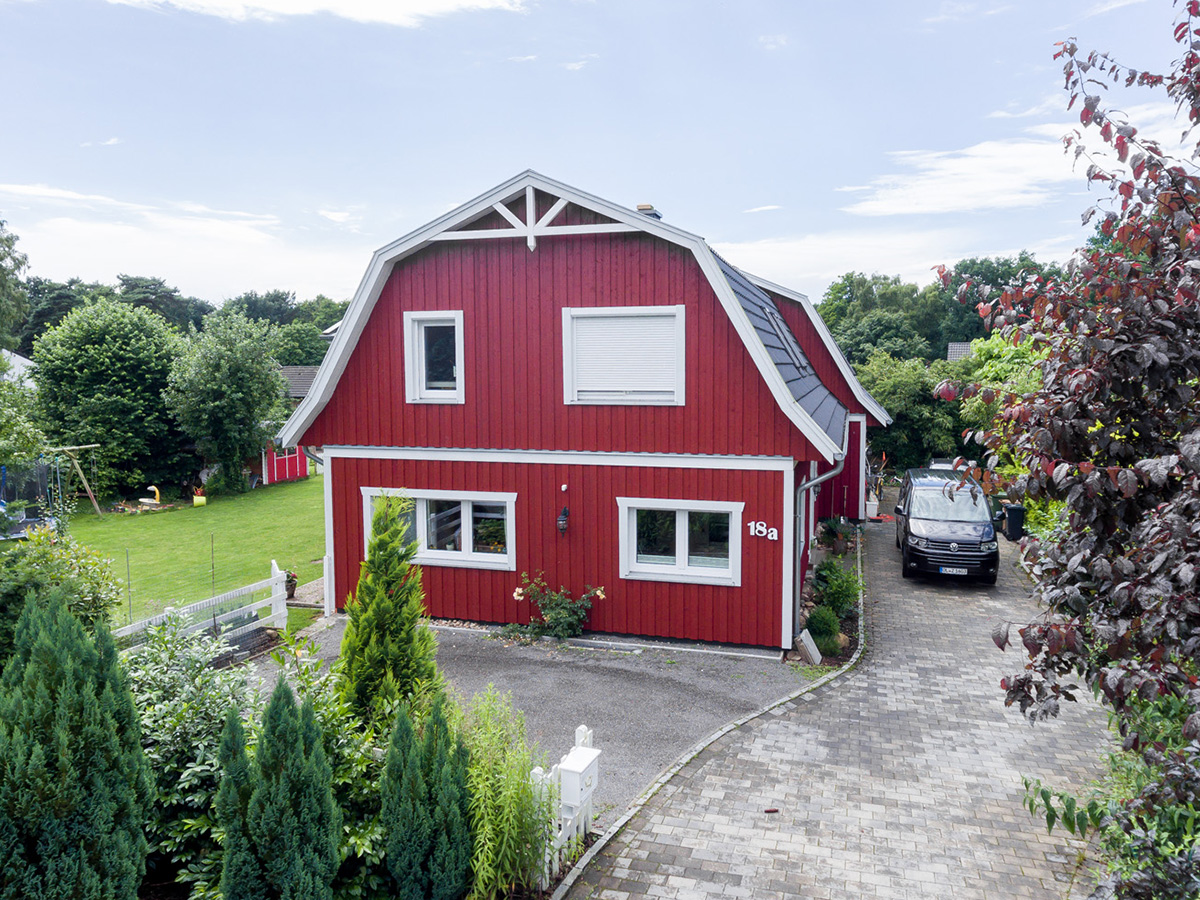Eine Luftaufnahme eines Hauses