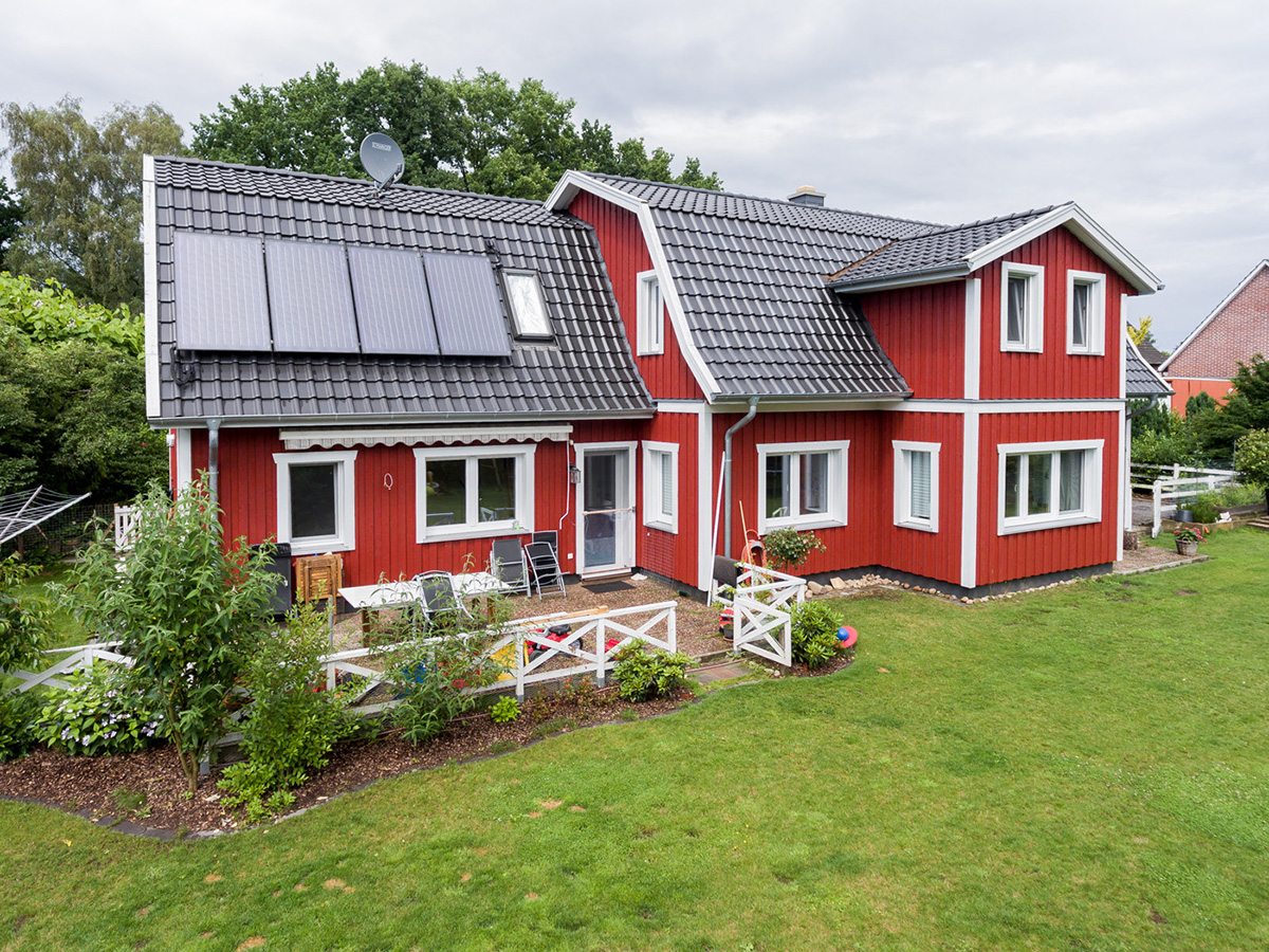 Eine Luftaufnahme eines Hauses